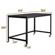 Pemberly Row Contemporary Particleboard and Steel Rolling Computer Desk in Black