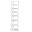 Pemberly Row 7-Tier Contemporary Wood Shoes Rack in White