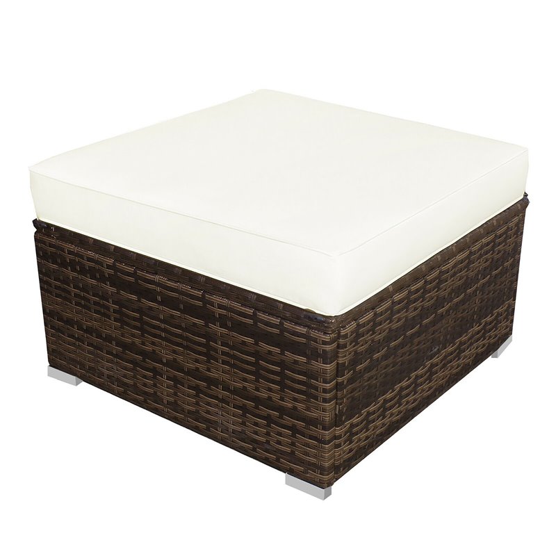 Pemberly Row 5-piece Contemporary Rattan and Steel Patio Sofa Set in White