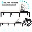 Pemberly Row Rattan Patio Lounge Chair with Seat Cushion in Black