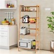 Pemberly Row 4-tier Contemporary Bamboo Multifunctional Bookcase in Natural