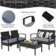 Pemberly Row 4-piece Contemporary Rattan and Steel Patio Furniture Set in Black