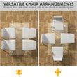 Pemberly Row 5-piece Glass and Steel Dining Set with Table and 4 Chairs in White