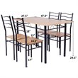 Pemberly Row 5-piece MDF and Metal Dining Set with Table and 4 Chairs in Black