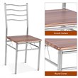 Pemberly Row 5-piece MDF and Metal Dining Set with Table and 4 Chairs in Silver