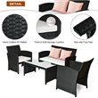 Pemberly Row 4-piece Wicker Rattan Patio Sofa and Table Set in Black