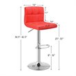 Pemberly Row PU Leather Adjustable Bar Stools in Red Finish (Set of 2)