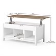 Pemberly Row Solid Wood Lift Top Coffee Table with Storage Shelves in White