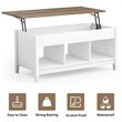 Pemberly Row Solid Wood Lift Top Coffee Table with Storage Shelves in White