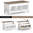 Pemberly Row Solid Wood Lift Top Coffee Table with Hidden Compartment in White