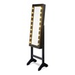 Pemberly Row MDF Board Mirrored Jewelry Cabinet with 18 LED Lights in Black