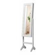 Pemberly Row MDF Board Mirrored Jewelry Cabinet with 18 LED Lights in White