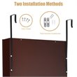 Pemberly Row Wall Door Mounted LED Lights Mirrored Jewelry Cabinet in Brown