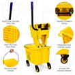 Pemberly Row PP and Iron Cleaning Wringer with Swivel Wheels in Yellow/Black