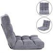 Pemberly Row Coral Velvet Adjustable 14-Position Floor Chair in Gray