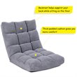 Pemberly Row Coral Velvet Adjustable 14-Position Floor Chair in Gray