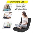Pemberly Row Coral Velvet Adjustable 14-Position Floor Chair in Black