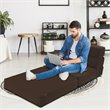 Pemberly Row Polyester and Sponge Tri-Fold Flip Out Lounger in Coffee
