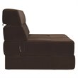 Pemberly Row Polyester and Sponge Tri-Fold Flip Out Lounger in Coffee