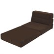 Pemberly Row Polyester and Sponge Tri-Fold Flip Out Lounger in Coffee