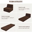 Pemberly Row Polyester and Sponge Tri-Fold Flip Out Lounger in Coffee
