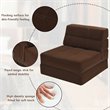 Pemberly Row Polyester and Sponge Tri-Fold Flip Out Lounger in Coffee