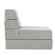 Pemberly Row Contemporary Polyester and Sponge Tri-Fold Flip Out Lounger in Gray