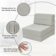 Pemberly Row Contemporary Polyester and Sponge Tri-Fold Flip Out Lounger in Gray