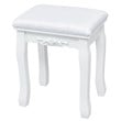 Pemberly Row MDF Vanity Dressing Table Set with 2 Side Drawers in White