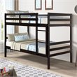 Pemberly Row Pine and Plywood Twin Over Twin Wood Bunk Beds in Espresso