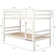Pemberly Row Pine and Plywood Twin Over Twin Wood Bunk Beds in White