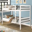 Pemberly Row Pine and Plywood Twin Over Twin Wood Bunk Beds in White