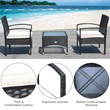Pemberly Row 3-piece Wicker Patio Furniture Set with Table & 2 Chair in Black