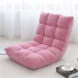 Pemberly Row Coral Velvet Adjustable 14-Position Floor Chair in Pink