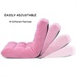 Pemberly Row Coral Velvet Adjustable 14-Position Floor Chair in Pink