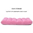 Pemberly Row Coral Velvet Adjustable 14-Position Floor Chair in Pink