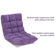 Pemberly Row Coral Velvet Adjustable 14-Position Floor Chair in Purple