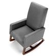 Pemberly Row Contemporary Wood and Fabric Upholstered Rocking Chair in Gray