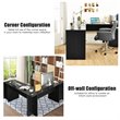 Pemberly Row L-Shaped MDF Corner Computer Desk with Drawers in Black