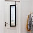 Pemberly Row MDF Board Wall/Door Mounted Mirrored Jewelry Cabinet in Black