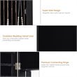 Pemberly Row MDF Board Wall/Door Mounted Mirrored Jewelry Cabinet in Black