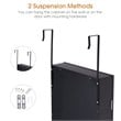 Pemberly Row MDF Board Wall/Door Mounted Mirrored Jewelry Cabinet in Black