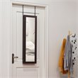 Pemberly Row MDF Board Wall/Door Mounted Mirrored Jewelry Cabinet in Brown