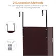 Pemberly Row MDF Board Wall/Door Mounted Mirrored Jewelry Cabinet in Brown