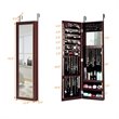 Pemberly Row MDF Board Wall/Door Mounted Mirrored Jewelry Cabinet in Brown