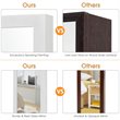 Pemberly Row MDF Board Wall/Door Mounted Mirrored Jewelry Cabinet in White
