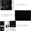 Pemberly Row MDF Board Wall/Door Mounted Mirrored Jewelry Cabinet in White