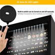 Pemberly Row MDF Board Bevel Edge Mirrored Standing LED Jewelry Cabinet in Black