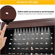 Pemberly Row MDF Board Bevel Edge Mirrored Standing LED Jewelry Cabinet in Brown