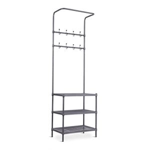 Pemberly Row Contemporary Steel Multifunctional Hall Tree in Black